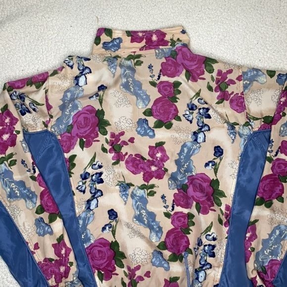 Vintage Hunt Club Silk Floral Track Jacket: Size Large - Picture 9 of 9